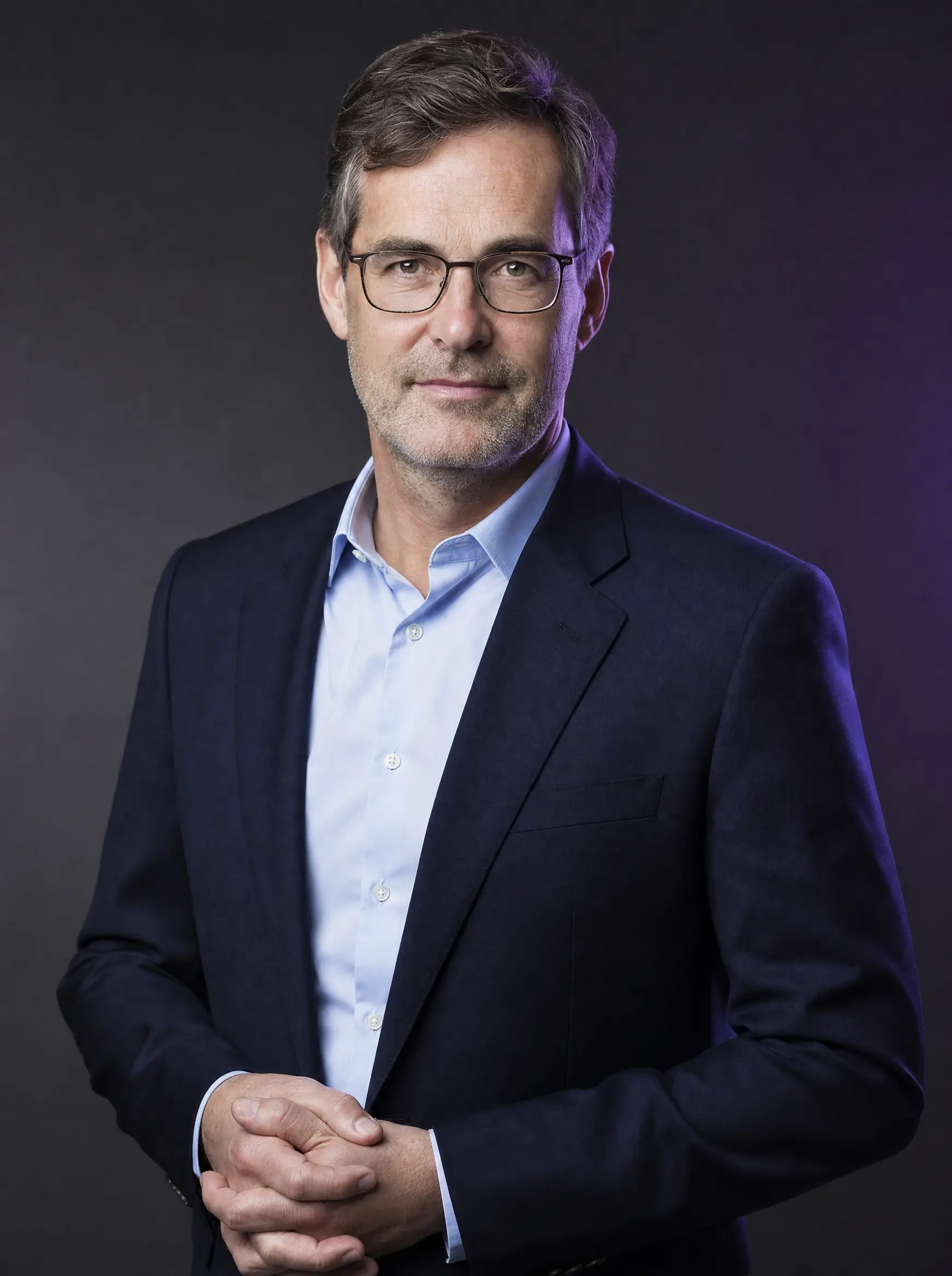 Concept portrait for Marcus Delacroix, a fictional Chief Risk & Compliance Officer profile